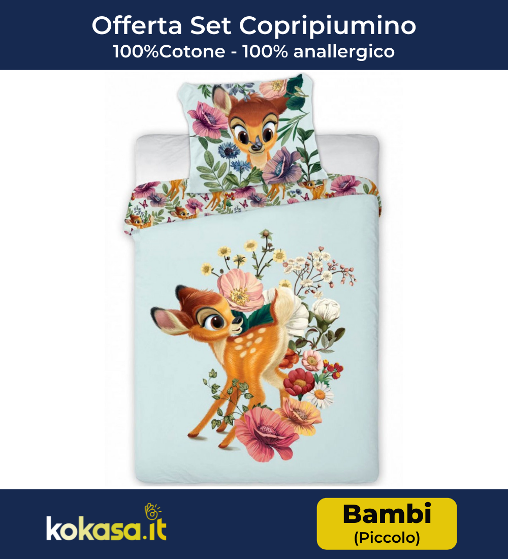 OFFERTA SCONTO DEL 45%: Set Copripiumino Bambino